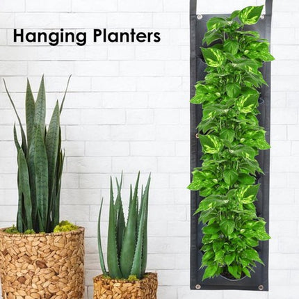 Vertical Garden - 1 Piece - 7 Spacious Compartments - 100 x 30 Cm - Grow Bag - Felt Grow Tray - Breathable - Wall Mounted - Hanging Plant Bag - Grow Bags - Plant Bags - Vegetable Garden - Planter - Gardening - Suitable For Flowers And Plants.