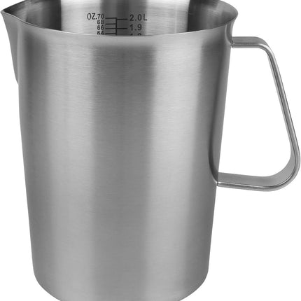 Measuring Cup with Pouring Spout - Measuring Cups with Scale - 2 Liters - Small Measuring Cups - Measuring Cups - Measuring Beaker - Cups - Measuring Jug - Measuring Cup - 304 Stainless Steel - 14.5 x 17 x 14.5 Cm (L x W x H) - Silver - For Precise Weighi.
