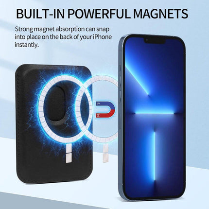 Wallet Stand - Strong Magnetic Card Holder - Suitable for MagSafe - 2-Card Wallet - Ultra-Thin - Foldable - Card Holder for Men & Women - Card Holder - Credit Card Holder - Magnetic Closure - Stand Function - Stand - Black.