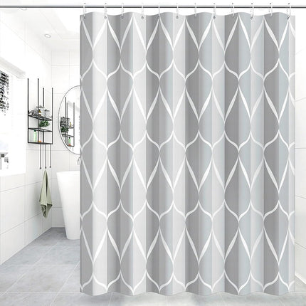 Anti-Mold Shower Curtain - Shower Curtain - Waterproof - 120x180 Cm - Waterproof Washable Anti-Mold Polyester Shower Curtains - Grey - With 8 Shower Curtain Hooks.
