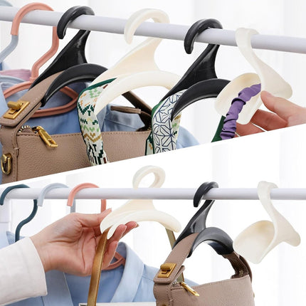 Bag Hanger - 10 Pieces - Bag Hangers - Hanging Hooks - Handbag Hook For Wardrobe - Hangers - Handbag - Clothes Hanger - Bags - Handbag Hanger For Wardrobe - For Hanging Bags/Wallets/Handbags/Belts/Scarves/Hats/Clothing - Black And White.