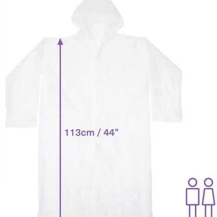 Rain Ponchos - Reusable Rain Poncho for Adults (Transparent EVA) - Raincoat - Rain Cape - Mackintosh for Camping - Suitable for Hiking, Festivals, Cycling, Motorcycle - Unisex - Lightweight - Waterproof - 1 piece.