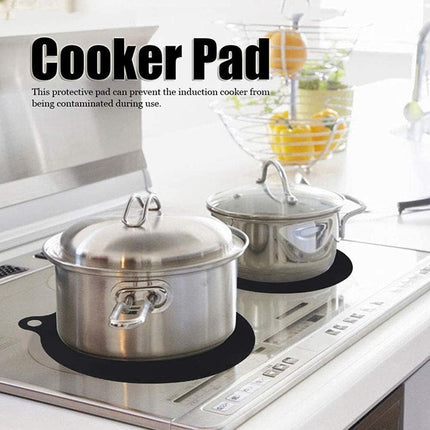 Induction Protector Set - 4 Pieces - 22cm - Pan Protectors - Induction Cover Plate - Cooktop Cover Plate - Round Induction Mats - Heat Resistant Up to 230 ºC - BPA-Free - Non-Slip - Dishwasher Safe - Pan Coaster - Coaster - Black.