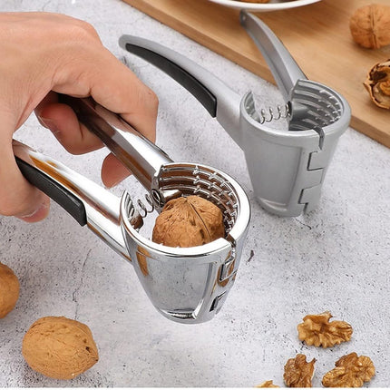 Nutcracker - Walnut Cracker - Multifunctional Nutcracker - Conical Nutcracker - Nutcracker Tongs - Non-slip Handle - For All Types of Nuts - Silver.