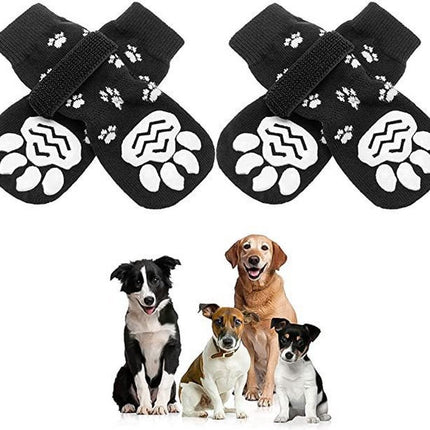 Size S 13.5 x 4.5 x 5.5cm - 2 Pairs Pet Socks - Non-Slip Dog Socks - Breathable - Adjustable - Dog Shoes Paw Protector Socks for Dogs - Velcro Closure - Pet Paw Protector - Fashionable and Functional Paw Protection.
