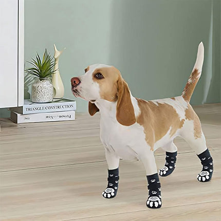Size S 13.5 x 4.5 x 5.5cm - 2 Pairs Pet Socks - Non-Slip Dog Socks - Breathable - Adjustable - Dog Shoes Paw Protector Socks for Dogs - Velcro Closure - Pet Paw Protector - Fashionable and Functional Paw Protection.