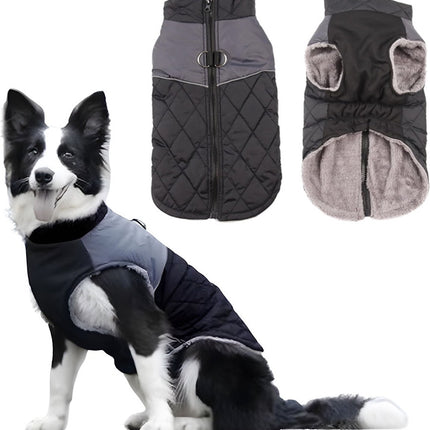 Dog Coat - Dog Raincoat - Dog Sweater - Warm Dog Windproof Coat - Waterproof Dog Winter Coat - Lined Dog Coat with Zipper - Size XS - Extra Warm - Coat - Pet Clothing - Black - Suitable for Dogs Indoors and Outdoors Camping Walking.
