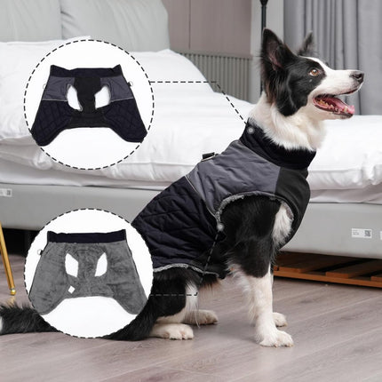 Dog Coat - Dog Raincoat - Dog Sweater - Warm Dog Windproof Coat - Waterproof Dog Winter Coat - Lined Dog Coat with Zipper - Size XS - Extra Warm - Coat - Pet Clothing - Black - Suitable for Dogs Indoors and Outdoors Camping Walking.