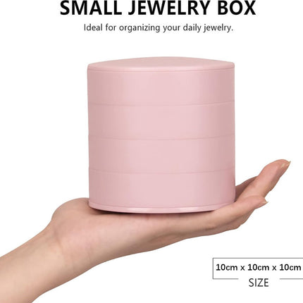 Jewelry Box - Jewel Case - 4 Tiers - Small Jewelry Box - Jewelry Pouch - Jewelry Storage Box - Jewelry Box - Jewelry Organizer - Watch Box - Bijouterie Box - Small Jewel Chest - Jewelry Holder - Suitable For Watches And Jewelry - Pink.