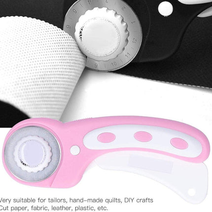 Professional Rotary Cutter - Luxury High Quality Tailor's Scissors - Fabric Scissors - Leather Cutter - Cutter - Fabric Cutter - Rotary Blade - for cutting fabric / leather / plastic / paper - fabric pink.