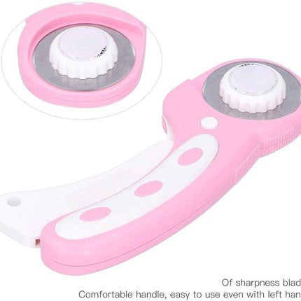 Professional Rotary Cutter - Luxury High Quality Tailor's Scissors - Fabric Scissors - Leather Cutter - Cutter - Fabric Cutter - Rotary Blade - for cutting fabric / leather / plastic / paper - fabric pink.