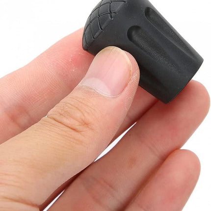 Nordic Walking Tips - 6 Pieces - Walking Stick Tips - Crutch Tips - Nordic Walking Pads - Nordic Walking Cane Tips - Round Nordic Footings - Trekking Pole Tips - Replacement Tips - End Stop - Walking Stick Base - Easy to Install - Black.