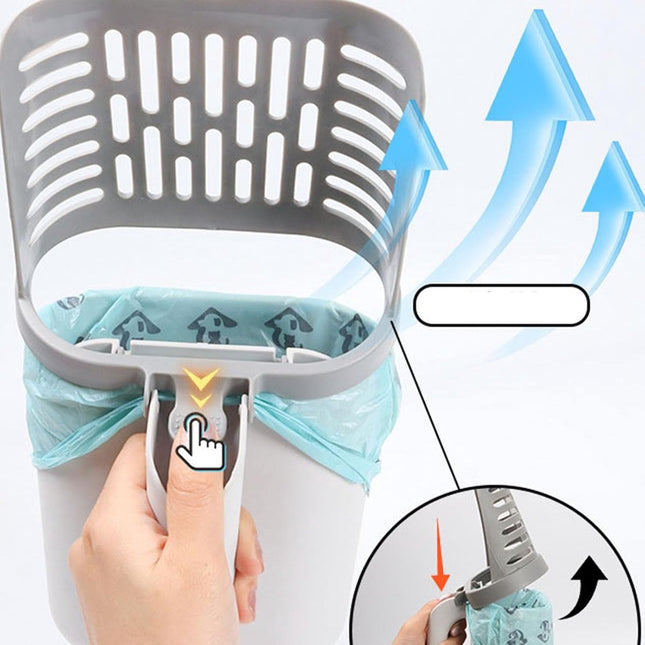 Cat Litter Scoop with Collection Tray - Cleaning Cat Litter - Ergonomic - With 8 Rolls of Waste Bags - Holder and Disposal System for Cat Litter in 1 - Litter Scoop with Container - Dirt-Free Cat Litter Scoop - Grey.