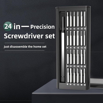 24-piece - High-quality Precision screwdriver set - Professional small compact screwdriver repair kit - portable mini tool set - Universal - for Smartphone / glasses / watch / laptop - with Phillips head flat head - magnetic.