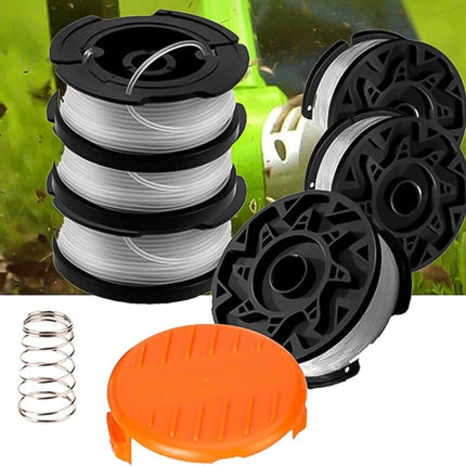 Cutting Line - 6 Pieces - Trimmer Line - Replacement Lines - Line Spools - for Black Decker, Bekasa AF-100-3ZP and A6481 - Length 30 ft - Replaces spools from the GL280, GLC1825N series with caps and springs - White.