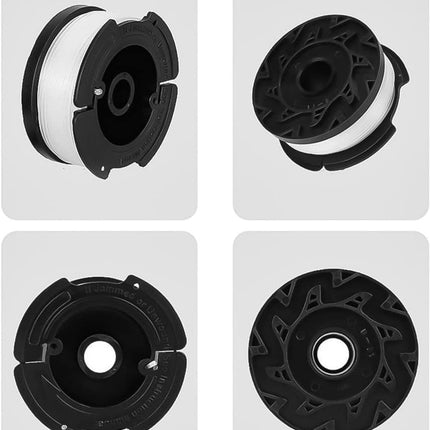 Cutting Line - 6 Pieces - Trimmer Line - Replacement Lines - Line Spools - for Black Decker, Bekasa AF-100-3ZP and A6481 - Length 30 ft - Replaces spools from the GL280, GLC1825N series with caps and springs - White.