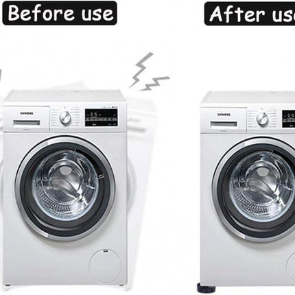 Vibration Dampers Washing Machine / Dryer - Set of 4 Pieces - Extra Thick - Stackable - Washing Machine Dampers - Washing Machine Riser - Dryer Feet - Suitable for Washing Machine and Dryer - Non-Slip Rubber - Black.