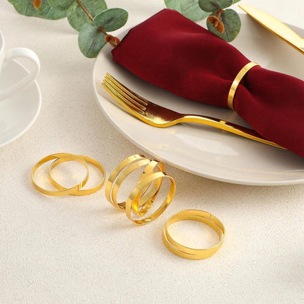12 pieces gold metal napkin rings - elegant napkin ring - Christmas napkin rings - boho round gold napkin ring for weddings - party dinner - anniversary table decoration.