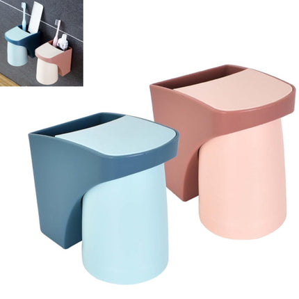 Toothbrush Holder - Toothbrush Box - Wall Mounted - Bathroom Organizer - Toothbrush Organizer - Toothbrush Holder with Magnetic Cup - No Drilling Required - For Family, Children - Blue+Red - 2 Pieces.