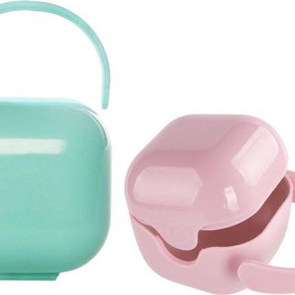 Pacifier Storage Container - Pacifier Box - Easy to Take Anywhere - Pacifier Carrier Bag - Pacifier Storage Box - Pacifier Storage Boxes - Green+Pink - 2 Pieces.