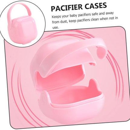 Pacifier Storage Container - Pacifier Box - Easy to Take Anywhere - Pacifier Carrier Bag - Pacifier Storage Box - Pacifier Storage Boxes - Green+Pink - 2 Pieces.