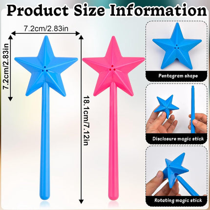 Salt Shakers - 2 Pieces - Salt and Pepper Shaker - Small Spice Shaker - Small Spice Container - Funny Star-Shaped - Herb Sticks - Magic Wand - Table Decoration - With Holes - For Restaurant Kitchen Gadgets - Plastic - Blue and Pink.