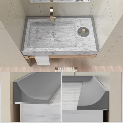 Water Threshold 200cm Grey - Shower Thresholds - Self-Adhesive Shower Water Barrier - Compact - Sanitary Water Stopper - Shower Threshold - Water Stopper - Shower - Bath - Leakage - Water Barrier - Mold - Sanitary - Anti-Water Strip - Foldable Shower Wate.