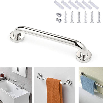 Wall Grab Bar - Extra Grip - 30cm - Handle / Wall Grip for Bathroom / Shower / Toilet - Toilet Grab Bar - Bath Grab Bar - Shower Grab Bar - Non-Slip Grab Bar - Kitchen - Stairs - Kitchen Cabinet Handle - Safety Grip - Screws Included.