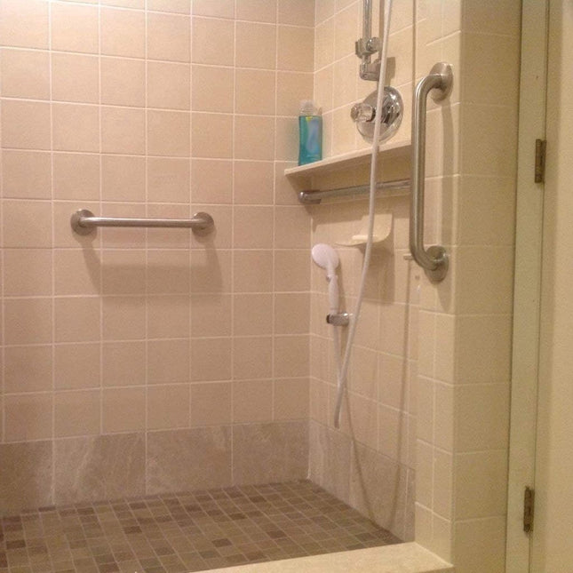 Wall Grab Bar - Extra Grip - 30cm - Handle / Wall Grip for Bathroom / Shower / Toilet - Toilet Grab Bar - Bath Grab Bar - Shower Grab Bar - Non-Slip Grab Bar - Kitchen - Stairs - Kitchen Cabinet Handle - Safety Grip - Screws Included.