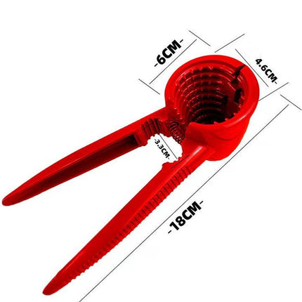 Nutcracker - Walnut Cracker - Nutcracker - Walnut Tongs - Kitchen Tongs Cutting Tool - Ideal for Walnuts and Hazelnuts - With Non-Slip Grip - For All Types of Nuts - Metal - 17 Cm - Red.