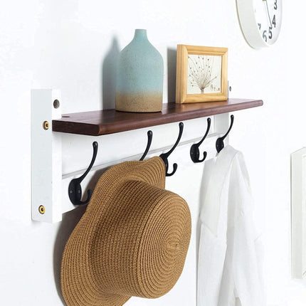 Hooks - Hanging Hooks - Set of 10 - Double Hook Design - Hanging Hooks - Wall Hooks - Coat Hook - Coat Rack Hooks - Key Hook - Wall Hooks - Towel Hook - Towel Hooks - Tea Towel Hanger - Incl. Screws - Bathroom - Black.