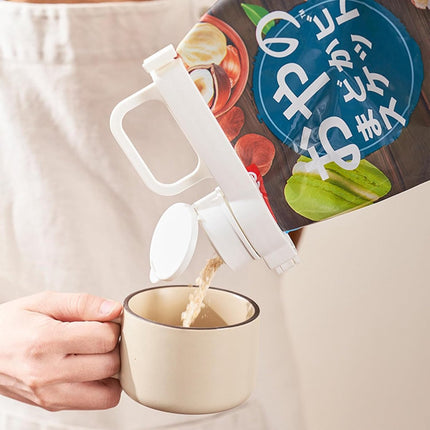 Freshness Clips with Pouring Spout - Bag Sealer - Freshness Clips - Sealing Clips - Bag Sealing Clamp Pouring Spout - Food Sealing - Keep Fresh - Food Bag Clips with Pouring Spouts - For Kitchen Food Storage Bag - White - 1 Piece.