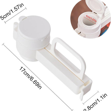 Freshness Clips with Pouring Spout - Bag Sealer - Freshness Clips - Sealing Clips - Bag Sealing Clamp Pouring Spout - Food Sealing - Keep Fresh - Food Bag Clips with Pouring Spouts - For Kitchen Food Storage Bag - White - 1 Piece.