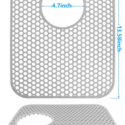 Sink Mat - Grey - 30 X 35 Cm - Kitchen Accessories - Sink Protector - Sink Mat - Washbasin Mat - Draining Mat - Countertop Mat - Silicone Coasters - Silicone - Anti-Scratch - Sink Accessories - For Sink, Cutlery And Glassware.