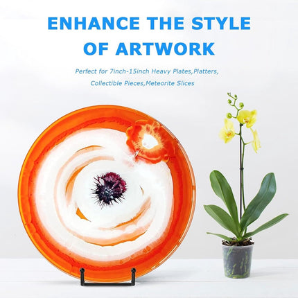 Plate stand - Plate stand - Plate display - Stand - Rack - Hook - Decorative plates - Plates and books - Cookbooks - Suitable for decorative plates - Not easily deformed - Durable - 6 inch - Gold - Metal.