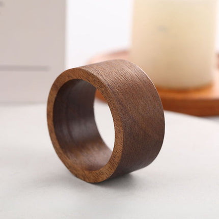 Handmade Round Wooden Napkin Rings - Set of 12 - 2.5 x 5 cm - Wooden Napkin Ring - For Paper and Cloth Napkins - Napkin Ring for Table Decoration, Dining, Anniversary, Birthday, Christmas.