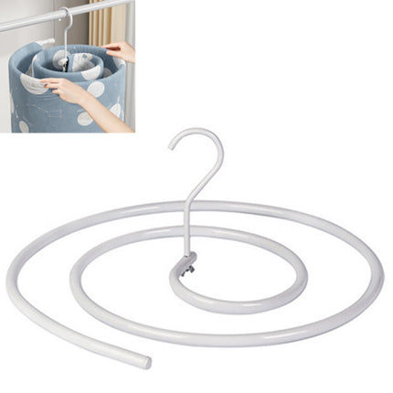 Spiral Hanger - Diameter 45cm - Drying Function - Duvet Cover Hanger - Multifunctional Storage - Spiral Quilt Drying Rack - Space-Saving Hangers for Sheets Bedspreads Coverlets Mattresses Tablecloths Sofa Covers Blankets Scarves Capes - White - 1 Piece.