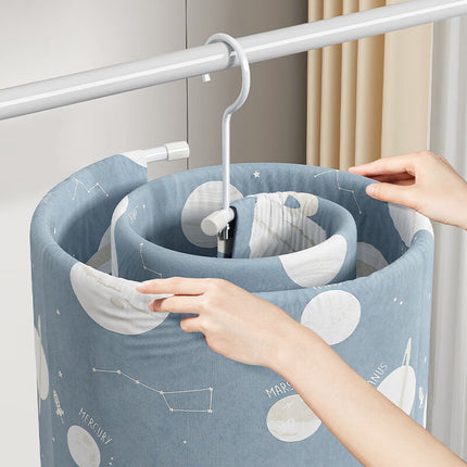 Spiral Hanger - Diameter 45cm - Drying Function - Duvet Cover Hanger - Multifunctional Storage - Spiral Quilt Drying Rack - Space-Saving Hangers for Sheets Bedspreads Coverlets Mattresses Tablecloths Sofa Covers Blankets Scarves Capes - White - 1 Piece.