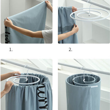 Spiral Hanger - Diameter 45cm - Drying Function - Duvet Cover Hanger - Multifunctional Storage - Spiral Quilt Drying Rack - Space-Saving Hangers for Sheets Bedspreads Coverlets Mattresses Tablecloths Sofa Covers Blankets Scarves Capes - White - 1 Piece.