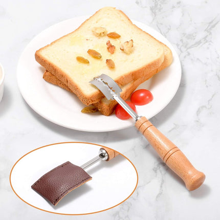 Dough Knife - Blade - Blade Knife - Dough Knife - Baguette Knife - With 5 Blades And Storage Case - Wooden Handle - Bread Knife - Baguette Knife - Baking Enthusiast.