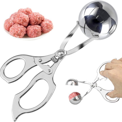Meatball maker - Professional Meatball tongs - Portable Meatball maker - Multifunctional Meatball tongs - Meatball spoon - Meatball tongs - BBQ Tongs - Barbecue Tongs - for meatballs / Ice cream / rice balls - Stainless steel.