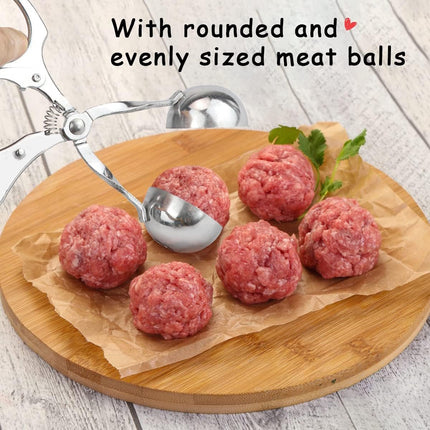 Meatball maker - Professional Meatball tongs - Portable Meatball maker - Multifunctional Meatball tongs - Meatball spoon - Meatball tongs - BBQ Tongs - Barbecue Tongs - for meatballs / Ice cream / rice balls - Stainless steel.