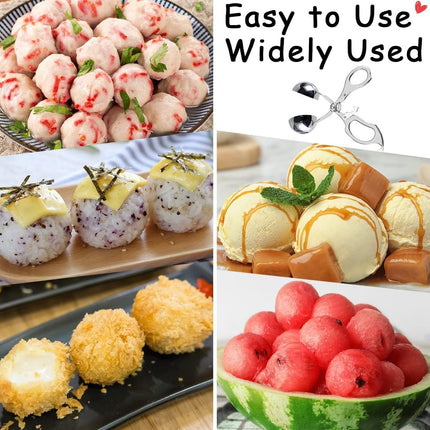 Meatball maker - Professional Meatball tongs - Portable Meatball maker - Multifunctional Meatball tongs - Meatball spoon - Meatball tongs - BBQ Tongs - Barbecue Tongs - for meatballs / Ice cream / rice balls - Stainless steel.