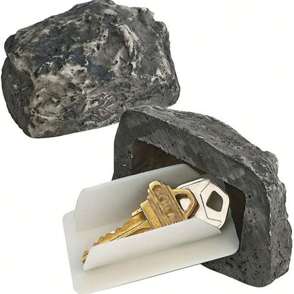 Fake Stone - Hollow Stone - Outdoor Hiding Place for House Keys - Plastic Fake Stone - Anti-Burglar - Security - Discreet - Safe Way to Hide a Key - Hide Keys in an Unfindable Hiding Place - 1 Piece.