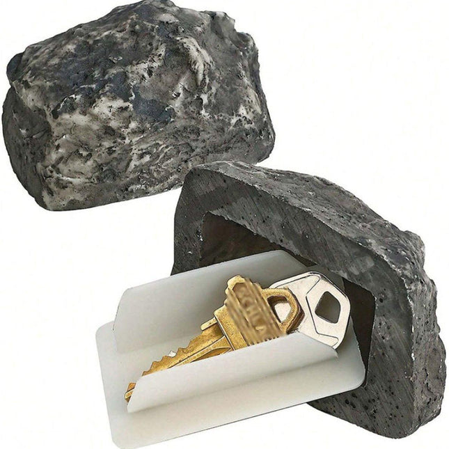 Fake Stone - Hollow Stone - Outdoor Hiding Place for House Keys - Plastic Fake Stone - Anti-Burglar - Security - Discreet - Safe Way to Hide a Key - Hide Keys in an Unfindable Hiding Place - 1 Piece.