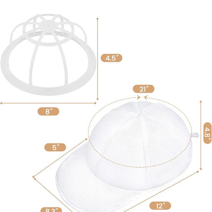 Cap Washer - Cap Washer With Holder And Mesh Bags - Cap Holder - Cap Washing - With Zipper - Cap Washer - Cap Cleaner - Ladies & Gentlemen's Caps - Baseball Cap - Cap - Cap - Cap Washing Holder - Keep Your Cap Clean And In Shape - For Every Cap.
