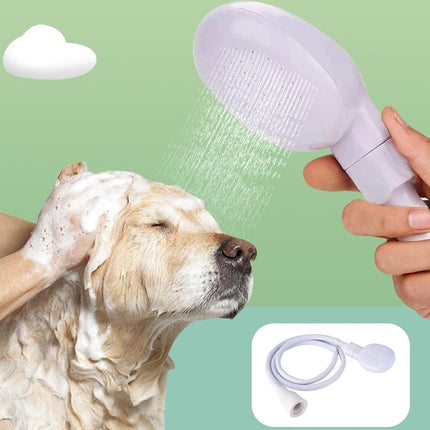 Pet Bath and Shower Set - Dog/Cat Shower Head - Dog Sprayer - Includes Garden Hose and Attachments - For Pets, Hair Washing, Rinsing Vegetables - Taps with a Diameter of 1.4-2.7 cm - White.