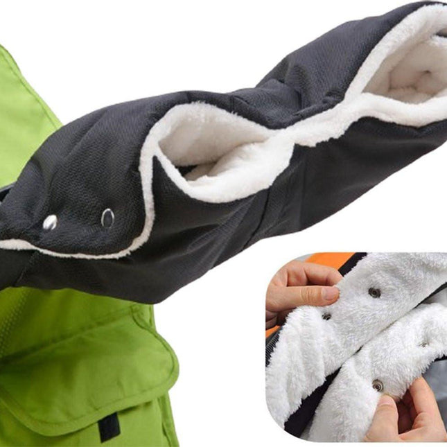 Stroller Glove Hand Warmer - Gloves for Strollers - Buggy Hand Warmer - Lined Gloves - Universal - Waterproof and Windproof - Warm Hands - Removable - Stroller - Children - Buggy Accessories - Black.