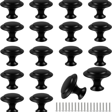 Handles - 18 Pieces - Cabinet Handles - Furniture Handles - Kitchen Handle - Antique Knobs - 30MM - Cabinet Handles - Kitchen Cabinet Handles - Furniture Handle - Kitchen Handle - Door Handle - Drawer Handle - Incl. Screws - Stainless Steel - Black - Mode.