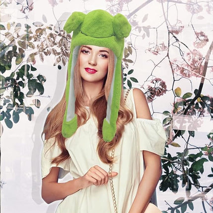 Frog Hat - Creative Stylish Caps - cute plush animal hat - frog hat with big eyes - party role-playing hat - Accessories - Headwear - Ergonomic - Very comfortable - Warm - Halloween - Christmas - Gifts - unisex.